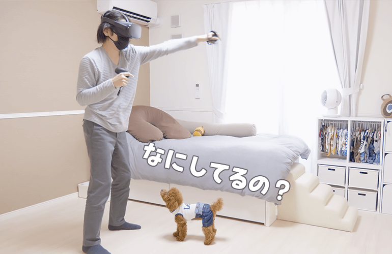 犬の前でVRゲームしたら反応が面白すぎたw【トイプードル】