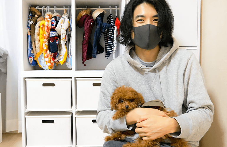 【簡単DIY】愛犬のために犬服用のハンガーラックと洋服収納を作ってみた！